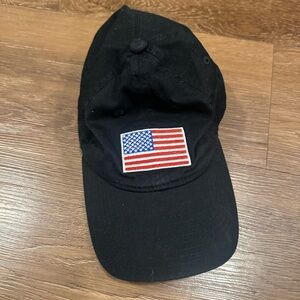 Black Cap with American Flag Patch